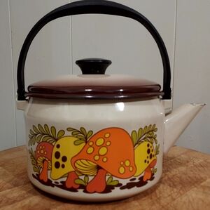 Vintage 1970’s Sears & Roebuck "Merry Mushroom" Enamel Tea Kettle